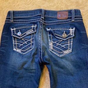 BKE Sabrina Dark Wash Cuffed Jean Crops, Size 28